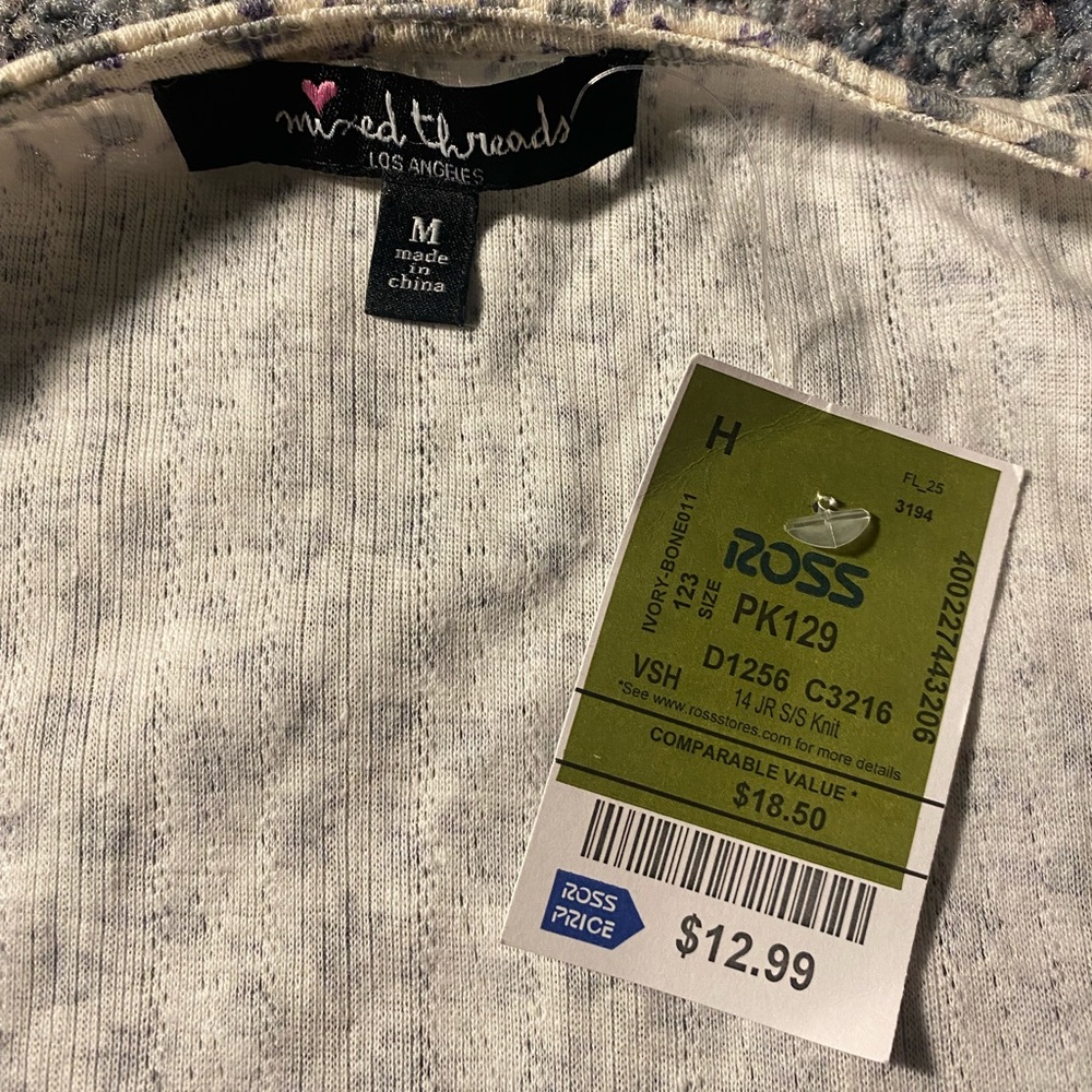 New with tags, mixed threads brand tank top with over top that ties